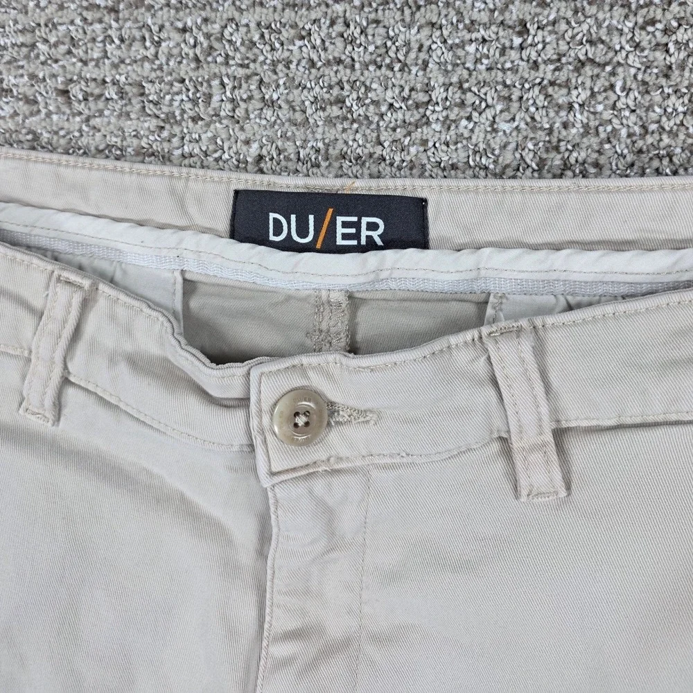 DU/ER Mens Live Free Journey Shorts Khaki Tan Size 36x9 Stretch‎